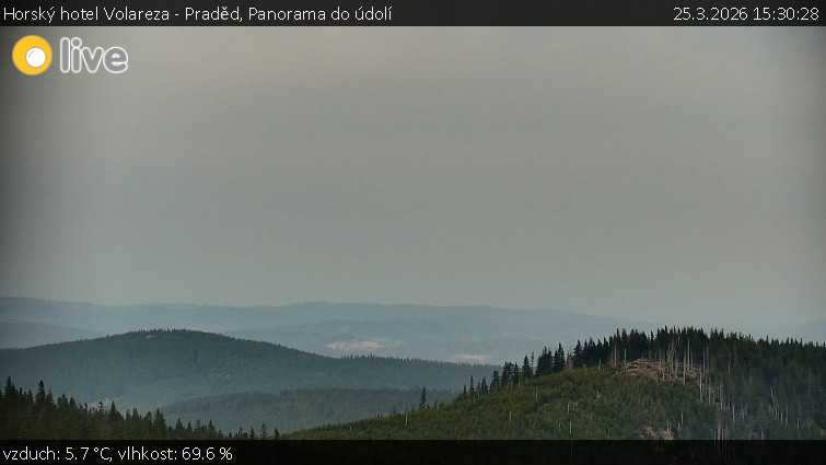 Horský hotel Volareza - Praděd - Panorama do údolí - 25.3.2026 v 15:30