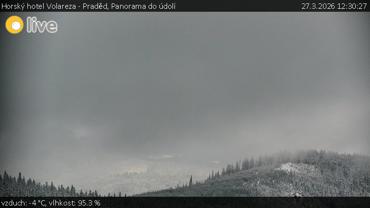 Horský hotel Volareza - Praděd - Panorama do údolí - 27.3.2026 v 12:30