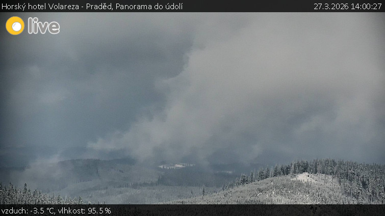 Horský hotel Volareza - Praděd - Panorama do údolí - 27.3.2026 v 14:00