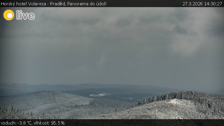 Horský hotel Volareza - Praděd - Panorama do údolí - 27.3.2026 v 14:30