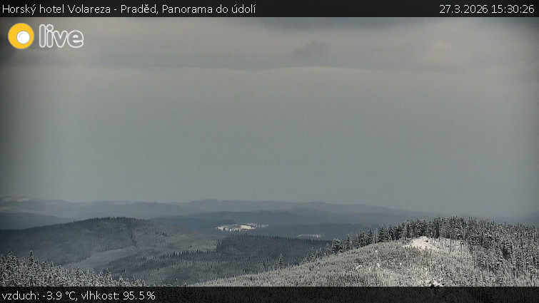 Horský hotel Volareza - Praděd - Panorama do údolí - 27.3.2026 v 15:30