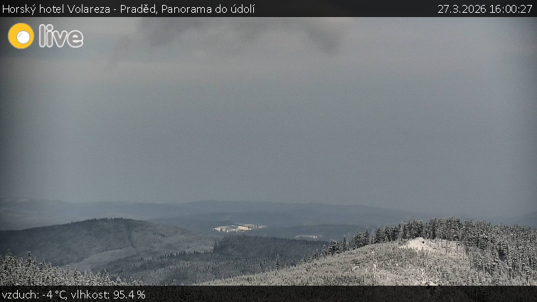 Horský hotel Volareza - Praděd - Panorama do údolí - 27.3.2026 v 16:00