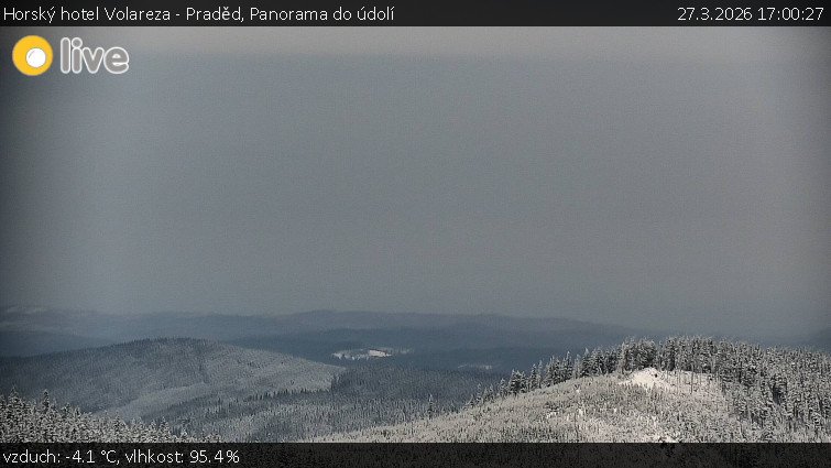 Horský hotel Volareza - Praděd - Panorama do údolí - 27.3.2026 v 17:00