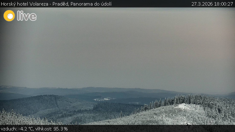 Horský hotel Volareza - Praděd - Panorama do údolí - 27.3.2026 v 18:00