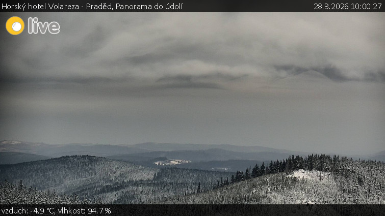 Horský hotel Volareza - Praděd - Panorama do údolí - 28.3.2026 v 10:00