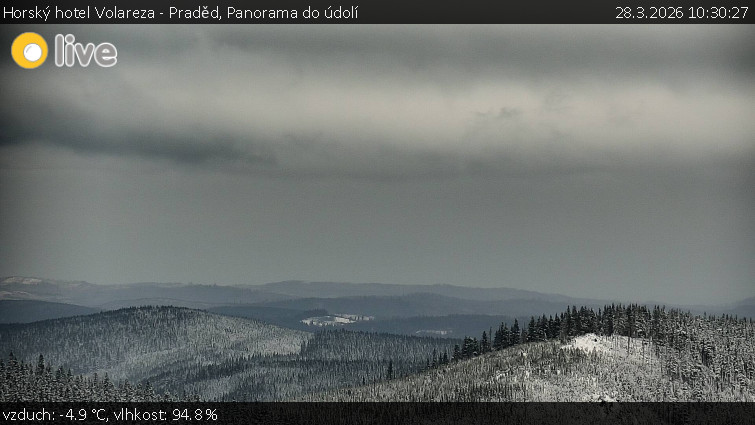 Horský hotel Volareza - Praděd - Panorama do údolí - 28.3.2026 v 10:30