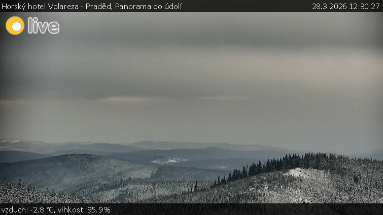 Horský hotel Volareza - Praděd - Panorama do údolí - 28.3.2026 v 12:30