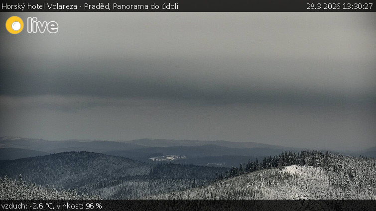 Horský hotel Volareza - Praděd - Panorama do údolí - 28.3.2026 v 13:30