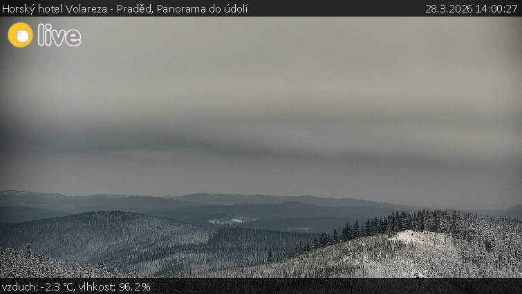 Horský hotel Volareza - Praděd - Panorama do údolí - 28.3.2026 v 14:00