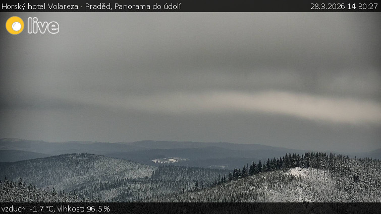 Horský hotel Volareza - Praděd - Panorama do údolí - 28.3.2026 v 14:30