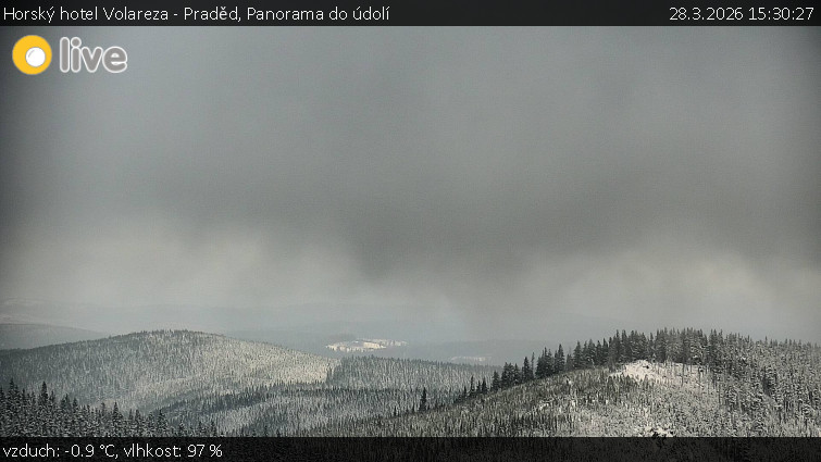 Horský hotel Volareza - Praděd - Panorama do údolí - 28.3.2026 v 15:30