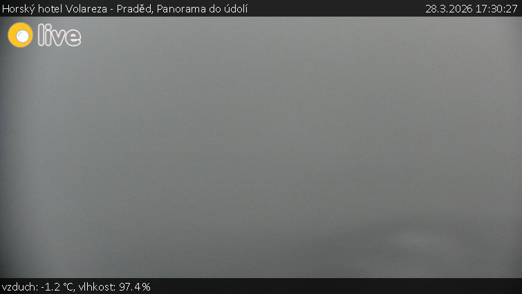 Horský hotel Volareza - Praděd - Panorama do údolí - 28.3.2026 v 17:30