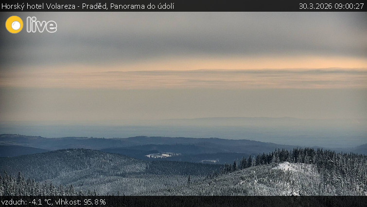 Horský hotel Volareza - Praděd - Panorama do údolí - 30.3.2026 v 09:00