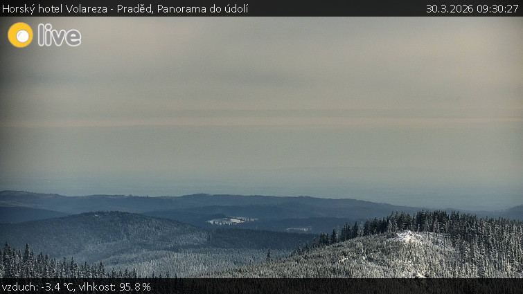 Horský hotel Volareza - Praděd - Panorama do údolí - 30.3.2026 v 09:30
