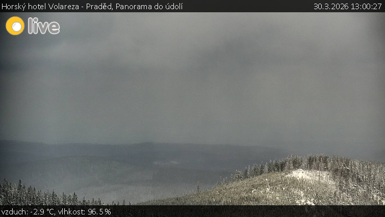 Horský hotel Volareza - Praděd - Panorama do údolí - 30.3.2026 v 13:00