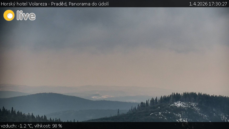 Horský hotel Volareza - Praděd - Panorama do údolí - 1.4.2026 v 17:30