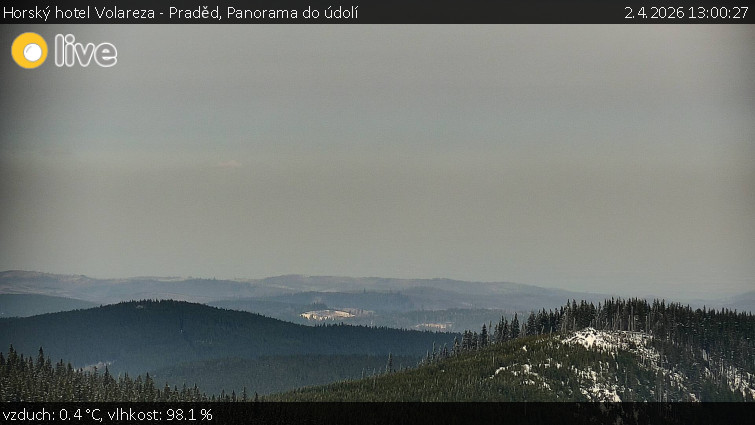 Horský hotel Volareza - Praděd - Panorama do údolí - 2.4.2026 v 13:00