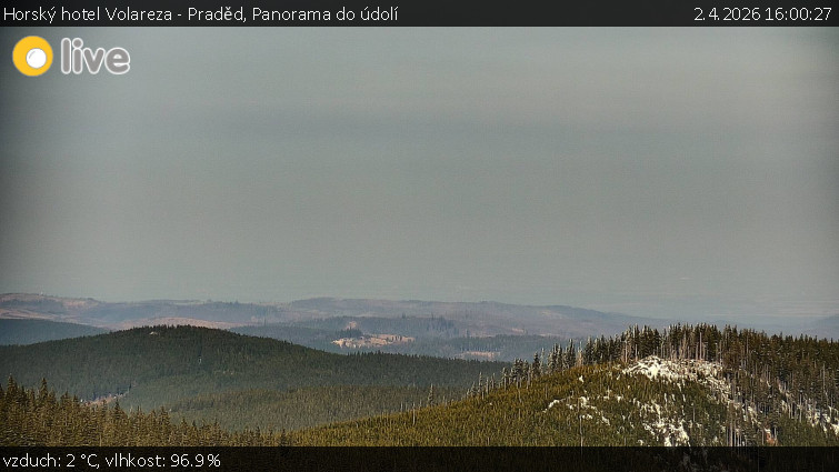 Horský hotel Volareza - Praděd - Panorama do údolí - 2.4.2026 v 16:00