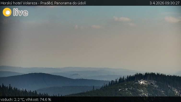 Horský hotel Volareza - Praděd - Panorama do údolí - 3.4.2026 v 09:30