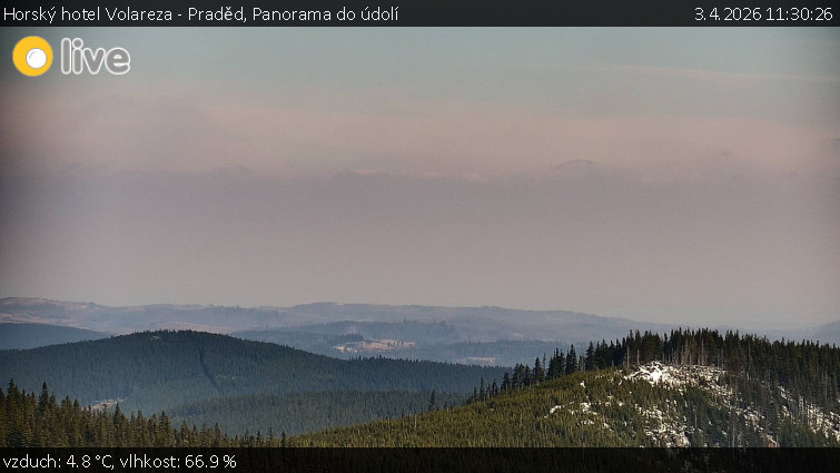 Horský hotel Volareza - Praděd - Panorama do údolí - 3.4.2026 v 11:30