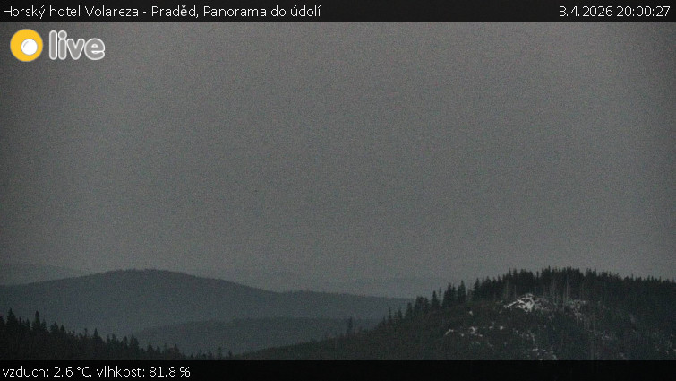 Horský hotel Volareza - Praděd - Panorama do údolí - 3.4.2026 v 20:00