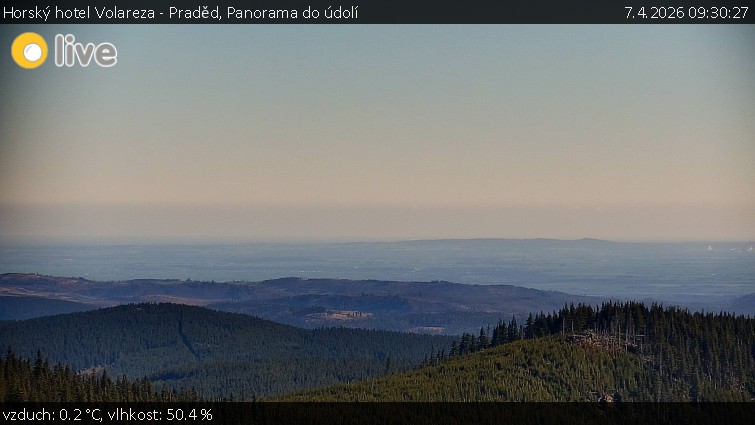 Horský hotel Volareza - Praděd - Panorama do údolí - 7.4.2026 v 09:30