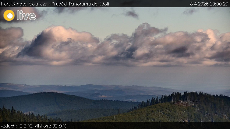 Horský hotel Volareza - Praděd - Panorama do údolí - 8.4.2026 v 10:00