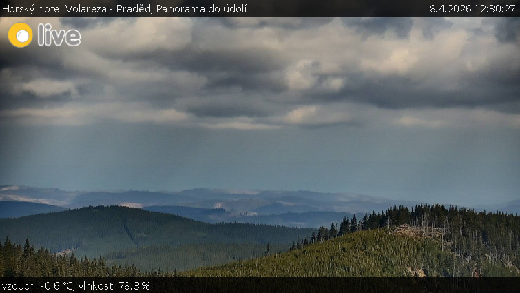 Horský hotel Volareza - Praděd - Panorama do údolí - 8.4.2026 v 12:30