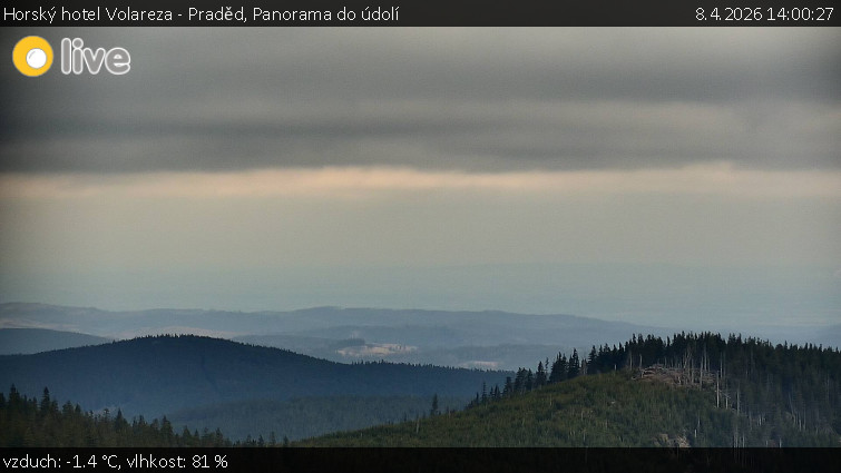 Horský hotel Volareza - Praděd - Panorama do údolí - 8.4.2026 v 14:00