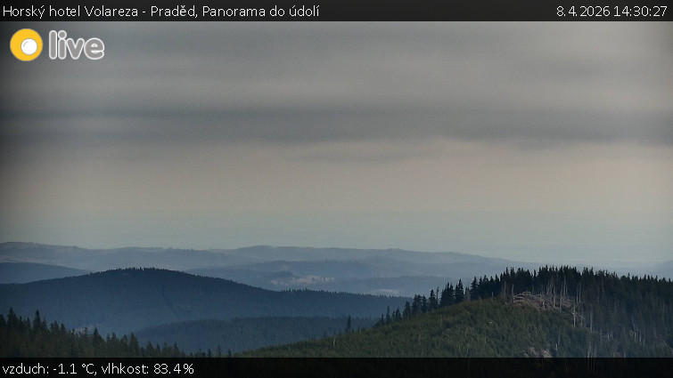 Horský hotel Volareza - Praděd - Panorama do údolí - 8.4.2026 v 14:30