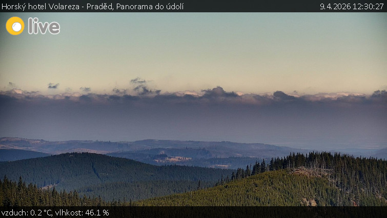 Horský hotel Volareza - Praděd - Panorama do údolí - 9.4.2026 v 12:30