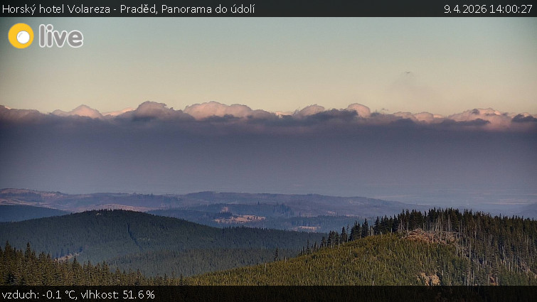 Horský hotel Volareza - Praděd - Panorama do údolí - 9.4.2026 v 14:00