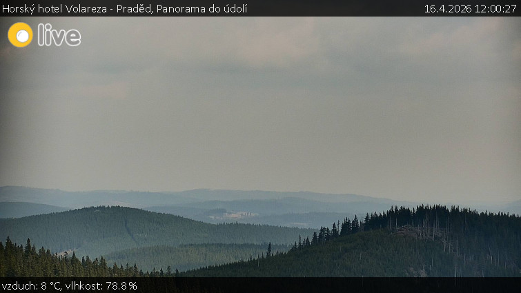 Horský hotel Volareza - Praděd - Panorama do údolí - 16.4.2026 v 12:00