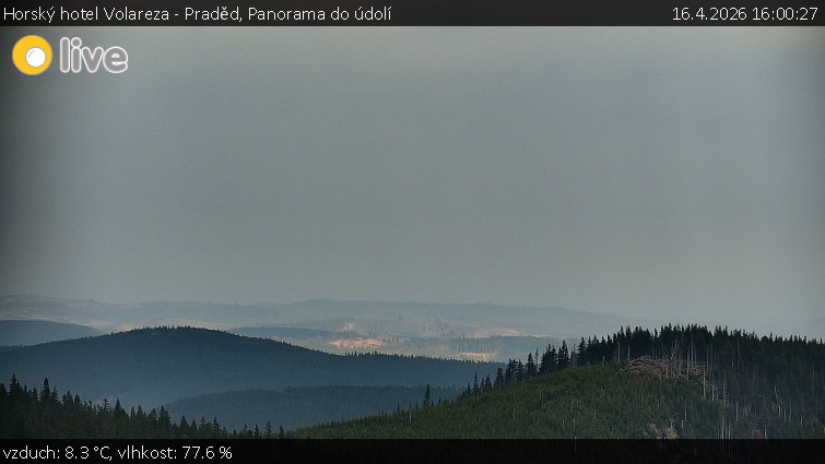 Horský hotel Volareza - Praděd - Panorama do údolí - 16.4.2026 v 16:00