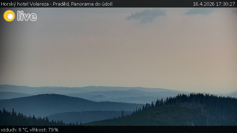 Horský hotel Volareza - Praděd - Panorama do údolí - 16.4.2026 v 17:30