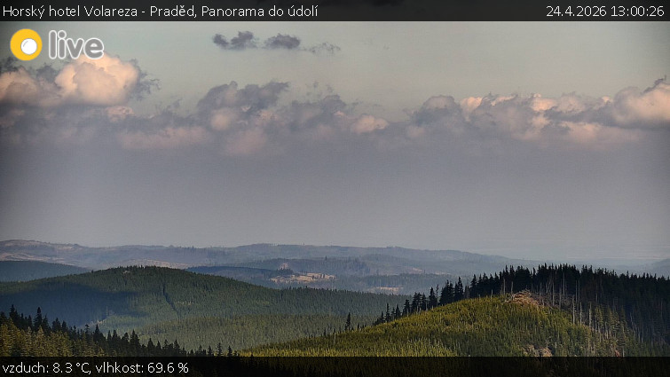 Horský hotel Volareza - Praděd - Panorama do údolí - 24.4.2026 v 13:00