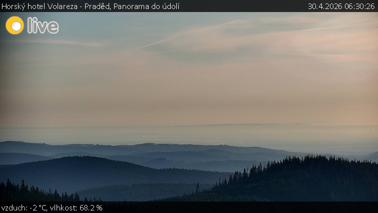 Horský hotel Volareza - Praděd - Panorama do údolí - 30.4.2026 v 06:30