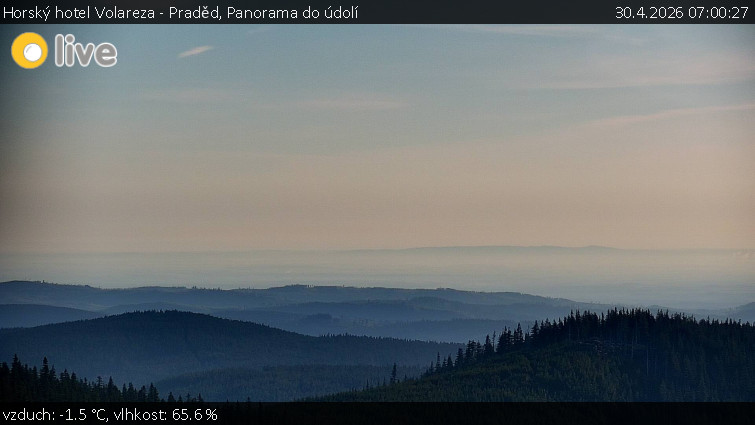 Horský hotel Volareza - Praděd - Panorama do údolí - 30.4.2026 v 07:00