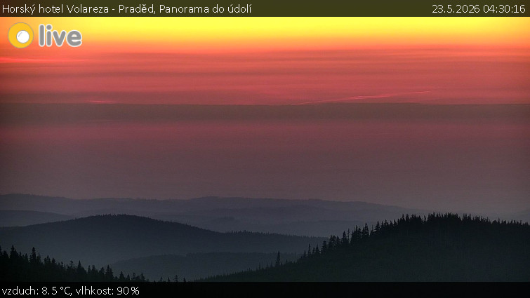 Horský hotel Volareza - Praděd - Panorama do údolí - 23.5.2026 v 04:30