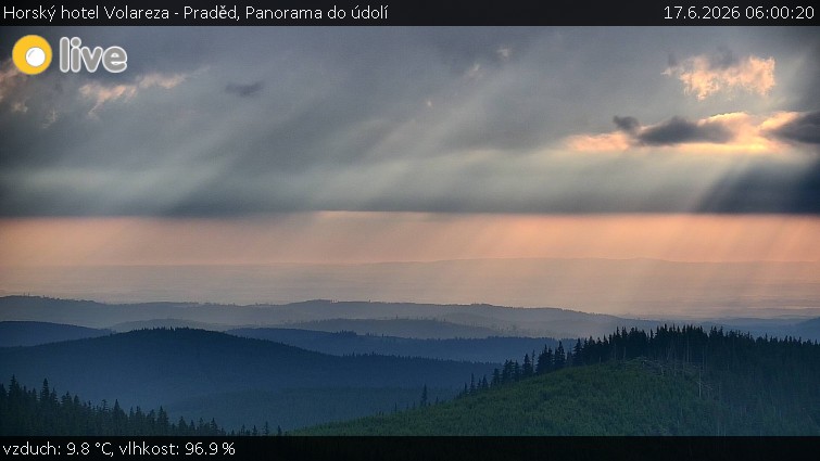 Horský hotel Volareza - Praděd - Panorama do údolí - 17.6.2026 v 06:00
