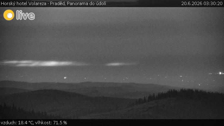 Horský hotel Volareza - Praděd - Panorama do údolí - 20.6.2026 v 03:30