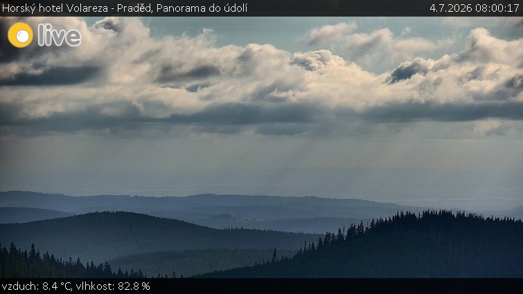 Horský hotel Volareza - Praděd - Panorama do údolí - 4.7.2026 v 08:00