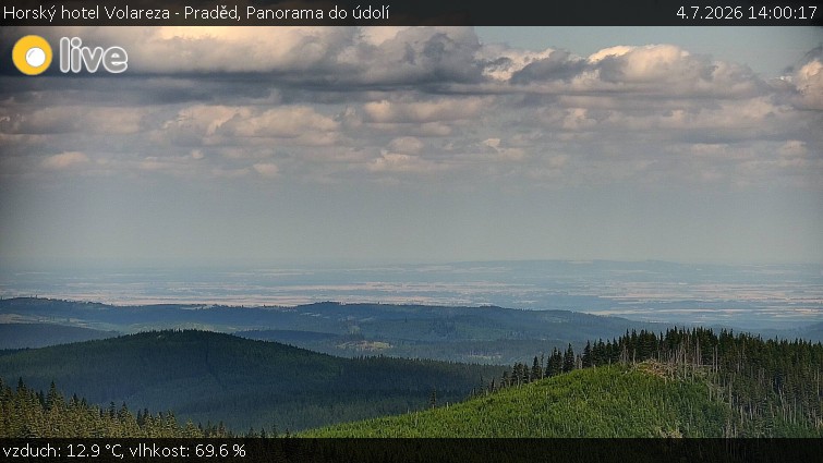 Horský hotel Volareza - Praděd - Panorama do údolí - 4.7.2026 v 14:00
