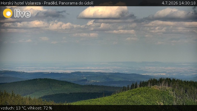 Horský hotel Volareza - Praděd - Panorama do údolí - 4.7.2026 v 14:30