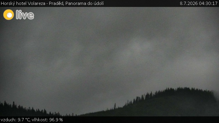 Horský hotel Volareza - Praděd - Panorama do údolí - 8.7.2026 v 04:30