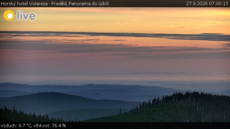 Horský hotel Volareza - Praděd - Panorama do údolí - 27.9.2026 v 07:00