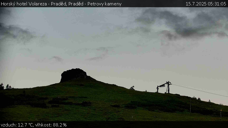 Horský hotel Volareza - Praděd - Praděd - Petrovy kameny - 15.7.2025 v 05:31 Horský hotel Volareza - Praděd - Praděd - Petrovy kameny - 15.7.2025 v 05:31