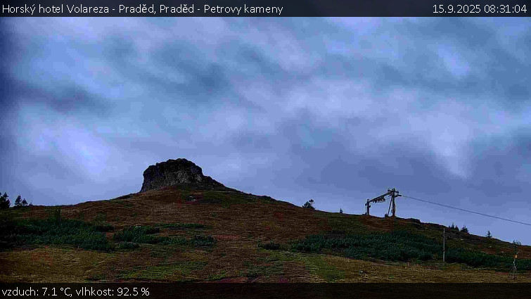 Horský hotel Volareza - Praděd - Praděd - Petrovy kameny - 15.9.2025 v 08:31 Horský hotel Volareza - Praděd - Praděd - Petrovy kameny - 15.9.2025 v 08:31