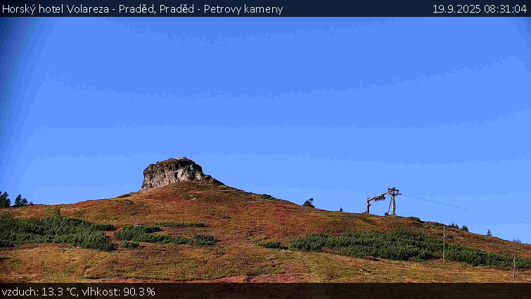 Horský hotel Volareza - Praděd - Praděd - Petrovy kameny - 19.9.2025 v 08:31 Horský hotel Volareza - Praděd - Praděd - Petrovy kameny - 19.9.2025 v 08:31