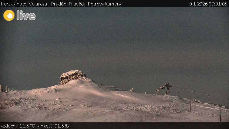 Horský hotel Volareza - Praděd - Praděd - Petrovy kameny - 9.1.2026 v 07:01
